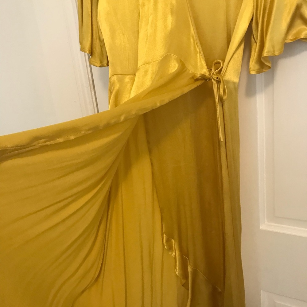 Yellow Ruffle Wrap Dress - Picture 4 of 6